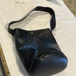 Small Black leather bucket bag